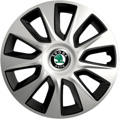 KRYTY KOLIES PRE ŠKODA 16" STRATOSZ silver/black 4ks